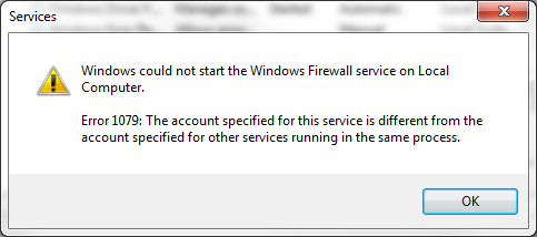 diagnostic policy service error 1079 windows